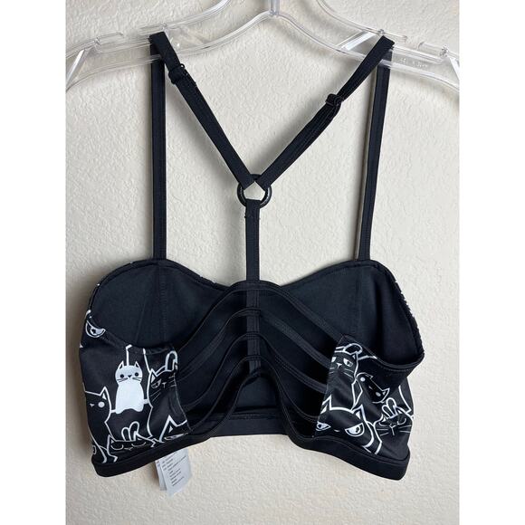 NewBreed Girl | Women's XXL Razor Back Sports Bra Cat Lady Black - Picture 5 of 8